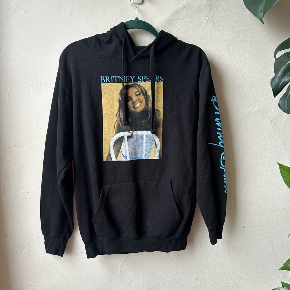 Britney Spears Black Graphic Hoodie with Iconic Print